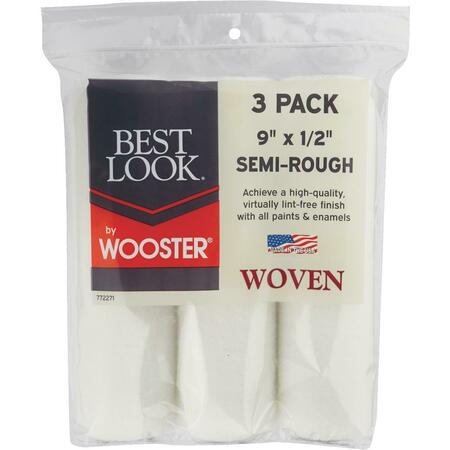 WOOSTER 9 in.x1/2 in. Bl Woo Wvn Cover, 3PK DR464-9